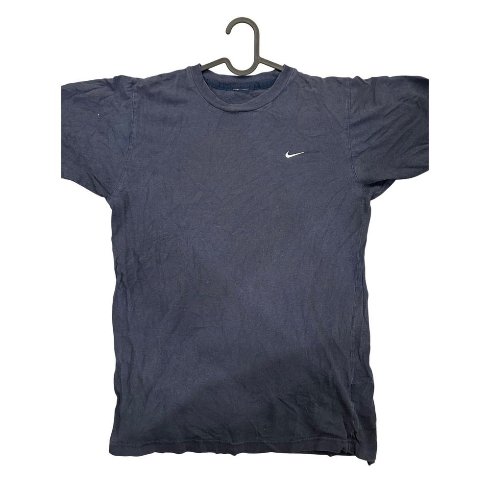 Nike Swoosh Embroidered Navy Blue‎ Cotton Short Sleeve T-Shirt Mens XL